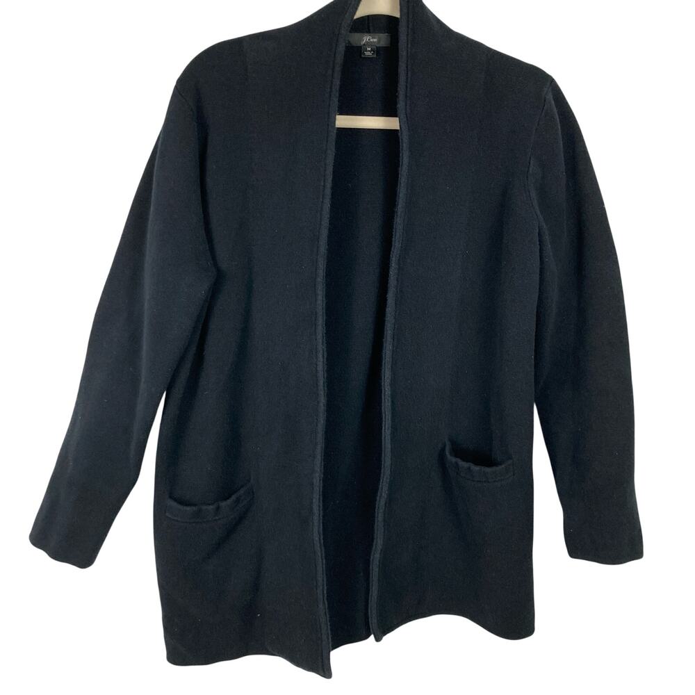 J. Crew Black Sophie Open Sweater Blazer Womens M Preppy Classic Office Minimal
